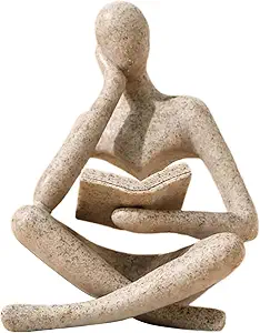Thinker Statue Bookshelf Decor
